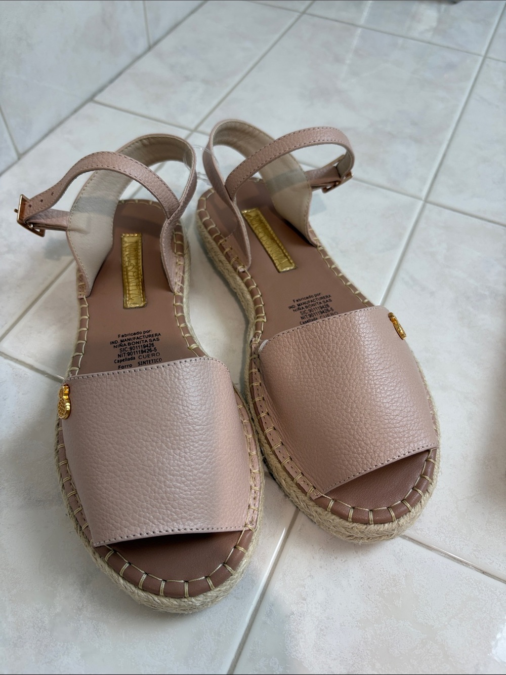 Nina Bonita Blush Pink Espadrille Ankle-Strap Sandals, Made in Columbia